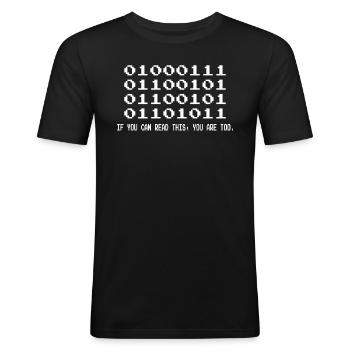 Lustig Lol Nerd IT Informatiker - Männer Slim Fit T-Shirt - Schwarz - Vorne - Nik (191cm)