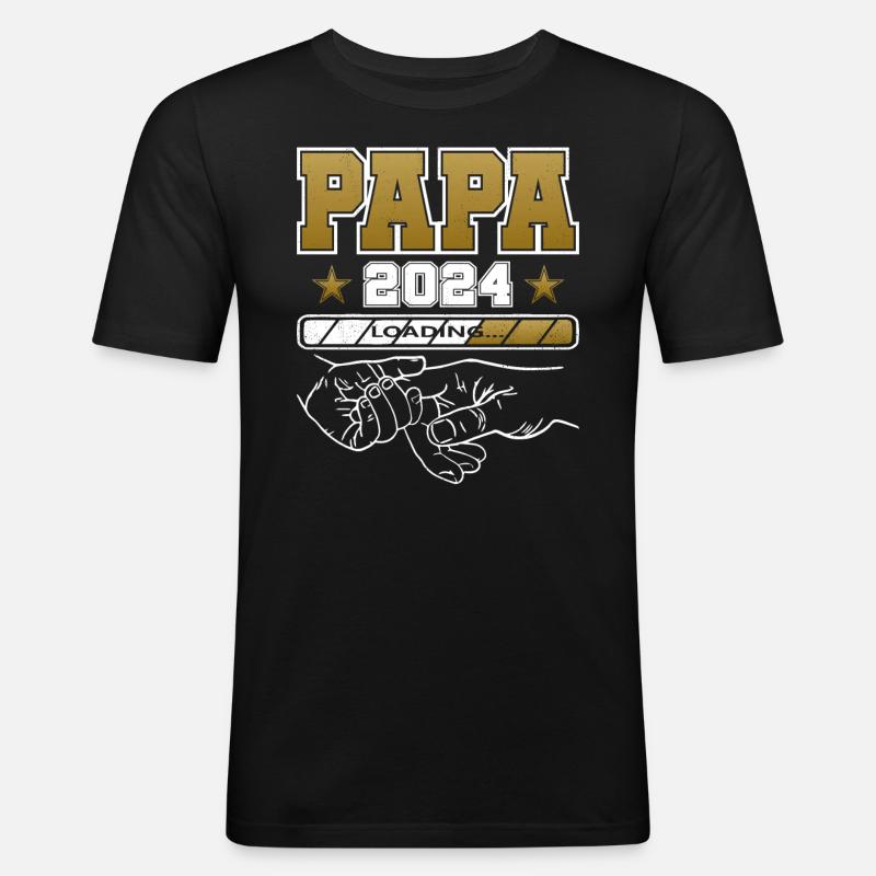 Father-to-be - Dad 2024 loading - Men's Slim Fit T-Shirt - black