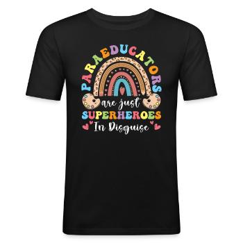 Paraprofessional -Paraeducator in the classroom - Men's Slim Fit T-Shirt - black - Front - Nik (191cm)