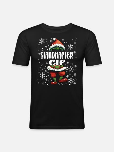 Weihnachtsoutfit Standhafter Elf - Männer Slim Fit T-Shirt - Schwarz