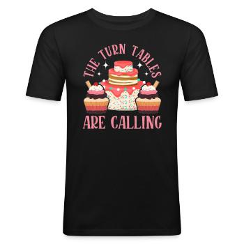 Cupcake artiste cuisson - T-shirt près du corps Homme - noir - Devant - Nik (191cm)