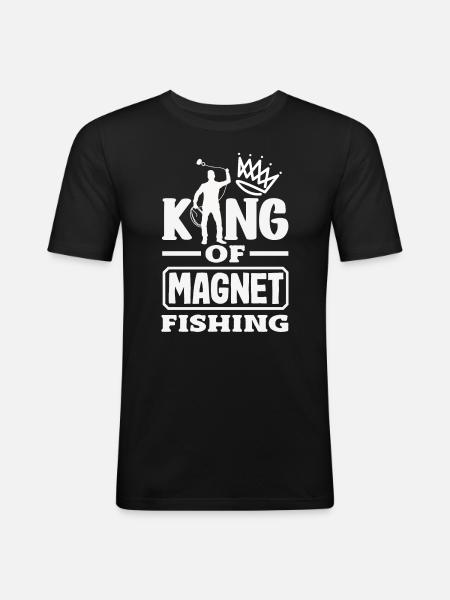 Magnetfischen Detektion Schatzsuche - Männer Slim Fit T-Shirt - Schwarz