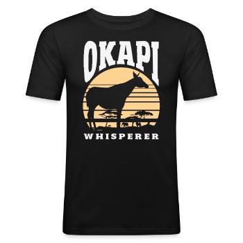 Lustiger Tierpfleger Okapi-liebhaber - Männer Slim Fit T-Shirt - Schwarz - Vorne - Nik (191cm)