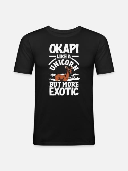 Funny zookeeper okapi lover - Men's Slim Fit T-Shirt - black