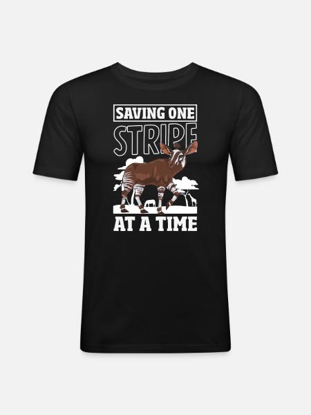 Funny zookeeper okapi lover - Men's Slim Fit T-Shirt - black