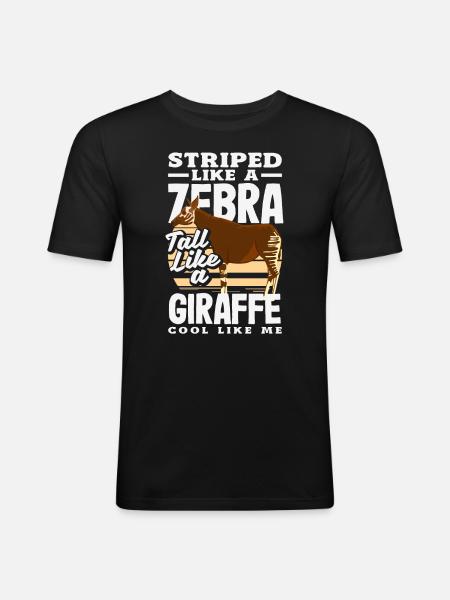 Funny zookeeper okapi lover - Men's Slim Fit T-Shirt - black