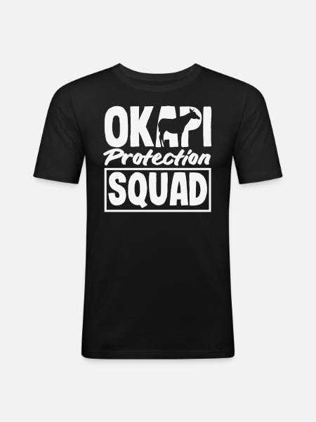 Funny zookeeper okapi lover - Men's Slim Fit T-Shirt - black