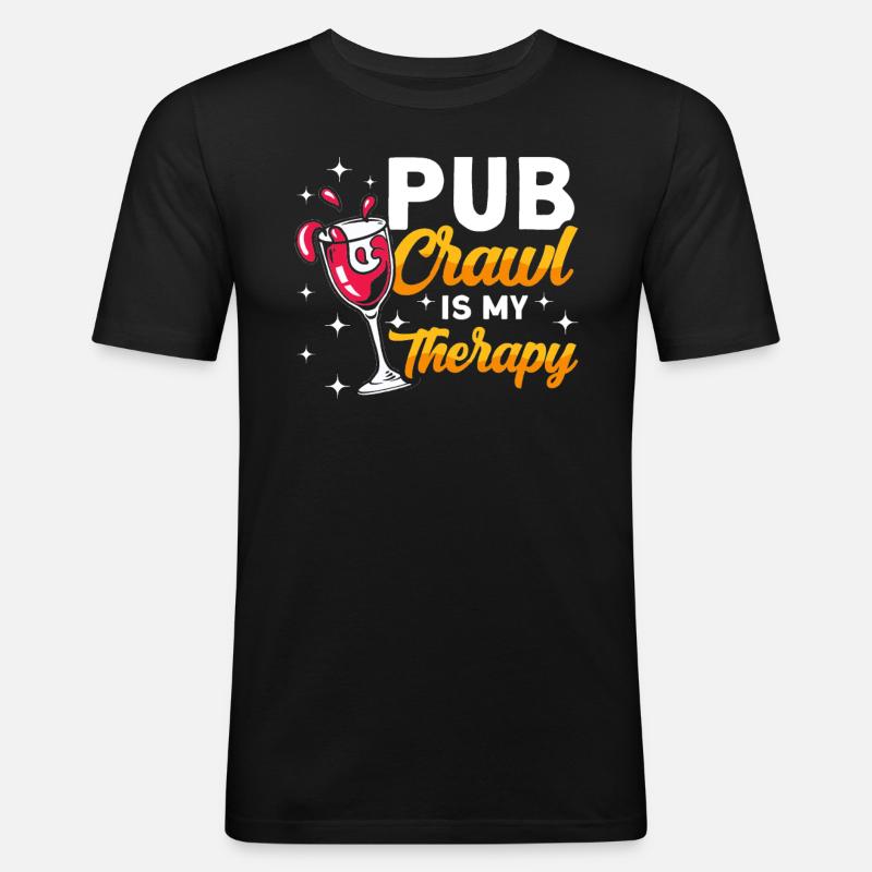 Crawled Pub Crawl Alcohol Drinking - Men's Slim Fit T-Shirt - black