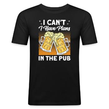 Crawled Pub Crawl Alcohol Drinking - Männer Slim Fit T-Shirt - Schwarz - Vorne - Nik (191cm)