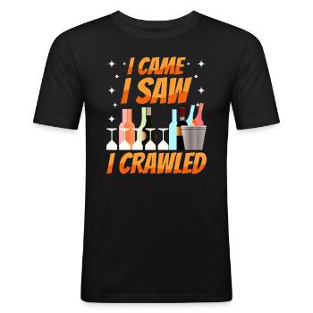Crawled Pub Crawl Alcohol Drinking - Männer Slim Fit T-Shirt - Schwarz - Vorne - Nik (191cm)