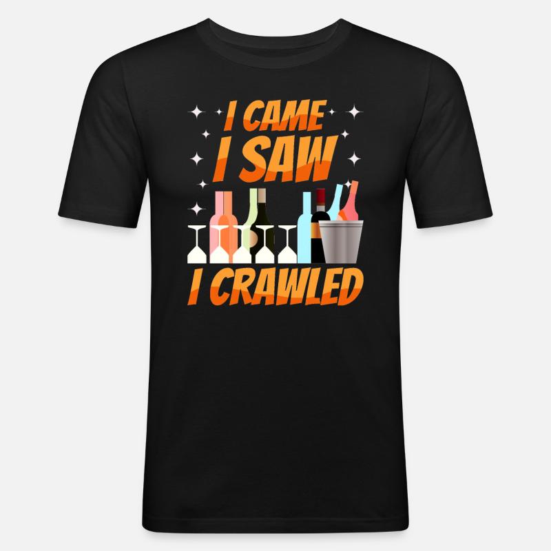 Crawled Pub Crawl Alcohol Drinking - Men's Slim Fit T-Shirt - black