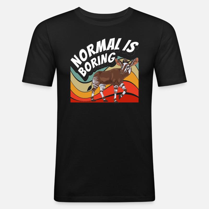 Funny zookeeper okapi lover - Men's Slim Fit T-Shirt - black