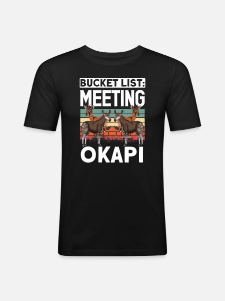 Funny zookeeper okapi lover - Men's Slim Fit T-Shirt - black