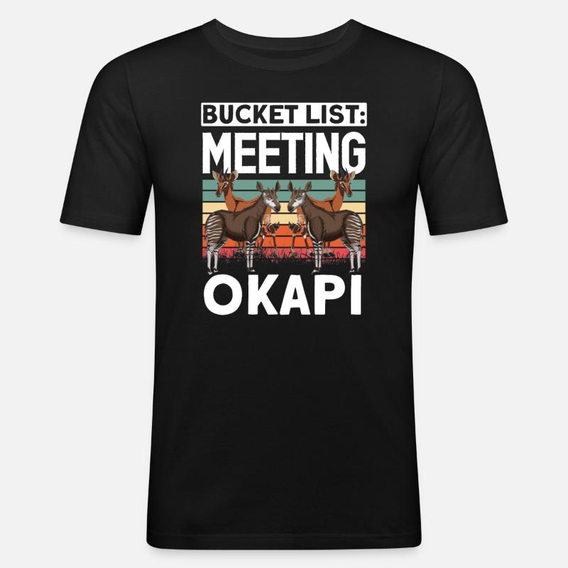 Funny zookeeper okapi lover - Men's Slim Fit T-Shirt - black