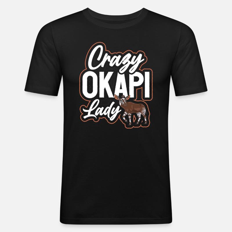 Funny zookeeper okapi lover - Men's Slim Fit T-Shirt - black
