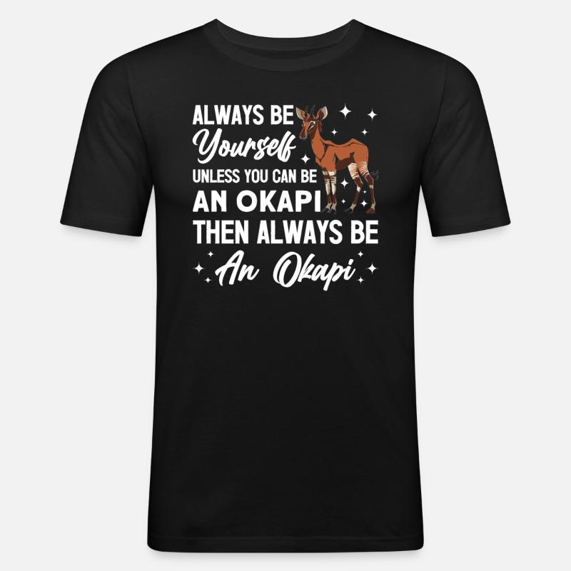 Funny zookeeper okapi lover - Men's Slim Fit T-Shirt - black