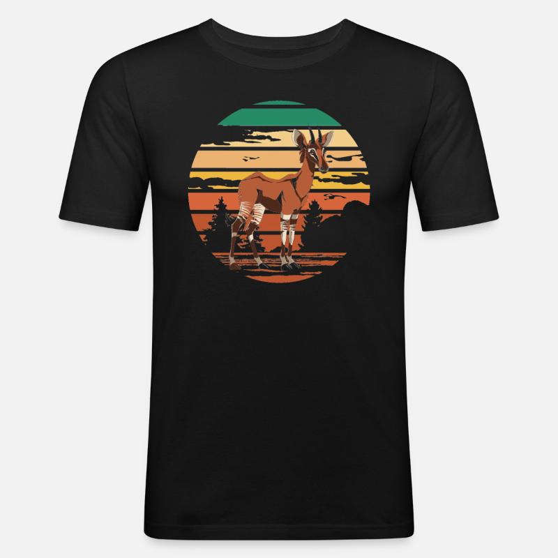 Funny zookeeper okapi lover - Men's Slim Fit T-Shirt - black