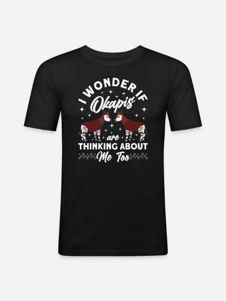 Funny zookeeper okapi lover - Men's Slim Fit T-Shirt - black