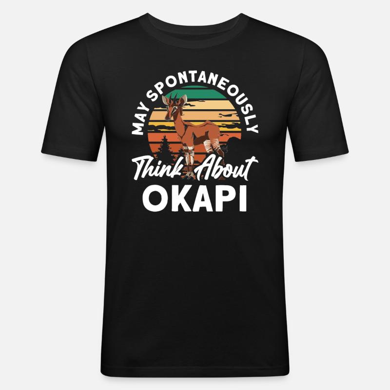 Funny zookeeper okapi lover - Men's Slim Fit T-Shirt - black