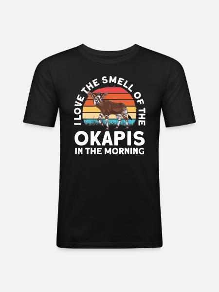 Funny zookeeper okapi lover - Men's Slim Fit T-Shirt - black