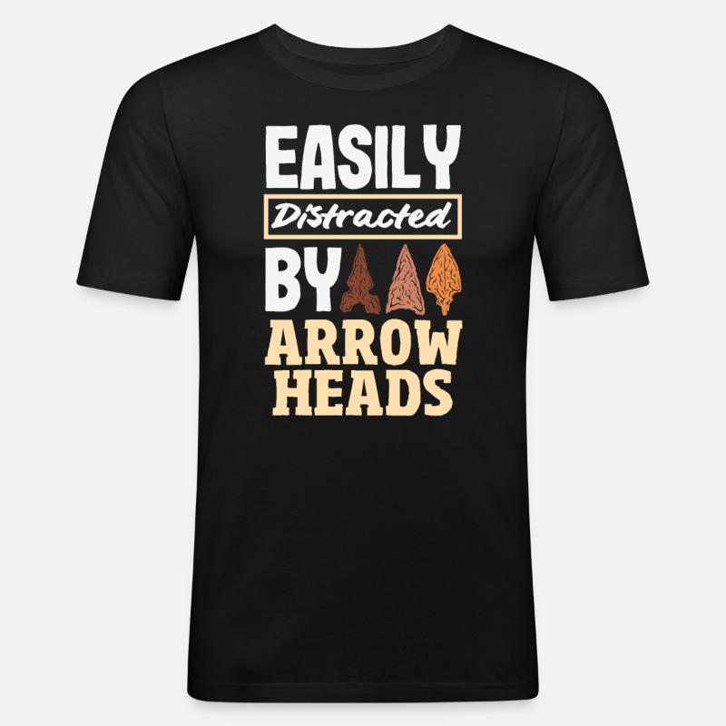 Arrowhead Hunter Bogenschießen Arrowhead - Männer Slim Fit T-Shirt - Schwarz