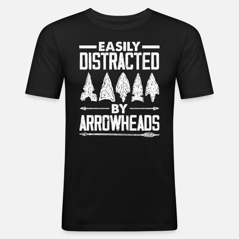 Arrowhead Hunter Bogenschießen Arrowhead - Männer Slim Fit T-Shirt - Schwarz