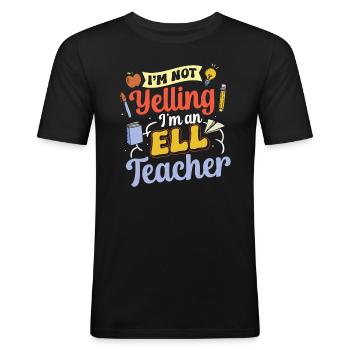 Englischlehrer Englischlerner ELL-Lehrer - Männer Slim Fit T-Shirt - Schwarz - Vorne - Nik (191cm)