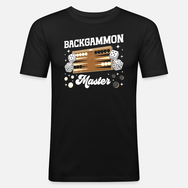 Board Game Funny Backgammon - Men's Slim Fit T-Shirt - black