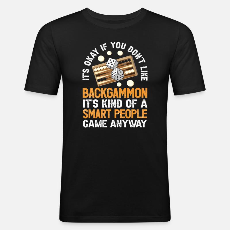 Board Game Funny Backgammon - Men's Slim Fit T-Shirt - black