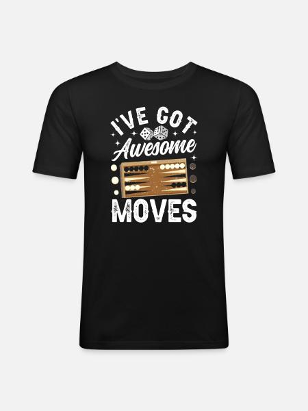 Board Game Funny Backgammon - Men's Slim Fit T-Shirt - black