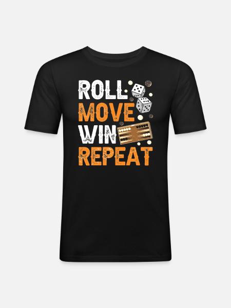 Board Game Funny Backgammon - Men's Slim Fit T-Shirt - black