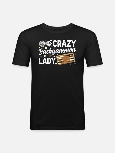 Board Game Funny Backgammon - Men's Slim Fit T-Shirt - black