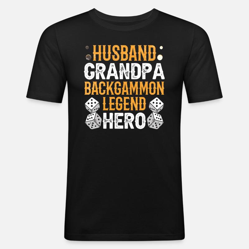 Board Game Funny Backgammon - Men's Slim Fit T-Shirt - black