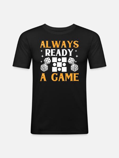 Board Game Funny Backgammon - Men's Slim Fit T-Shirt - black