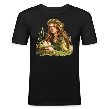 Easter Eostre Pagan Spring - Men's Slim Fit T-Shirt - black - Front - Nik (191cm)