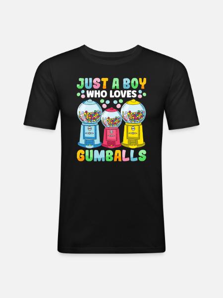 Funny chewing gum machine - Men's Slim Fit T-Shirt - black
