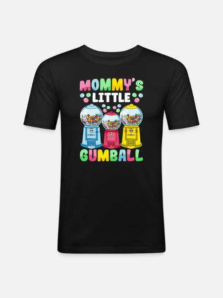 Funny chewing gum machine - Men's Slim Fit T-Shirt - black