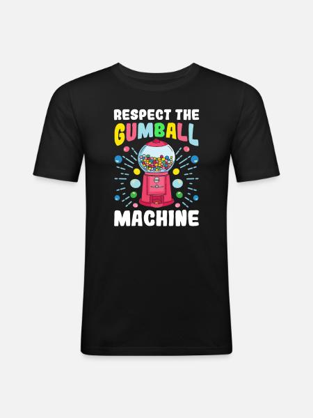 Funny chewing gum machine - Men's Slim Fit T-Shirt - black