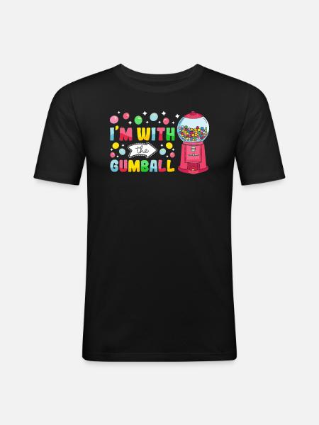 Machine à chewing-gum drôle - T-shirt près du corps Homme - noir