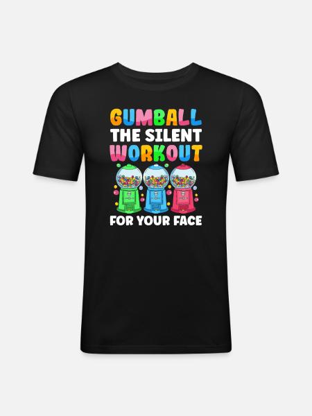 Funny chewing gum machine - Men's Slim Fit T-Shirt - black