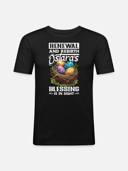 Easter Eostre Pagan Spring - Men's Slim Fit T-Shirt - black