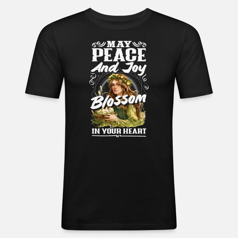Easter Eostre Pagan Spring - Men's Slim Fit T-Shirt - black