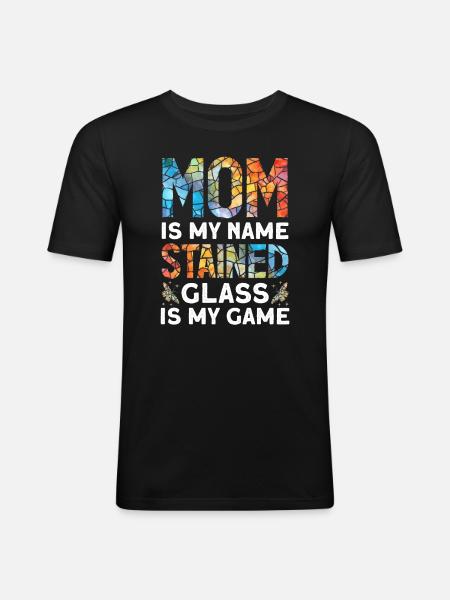Drôle de vitrail - T-shirt près du corps Homme - noir