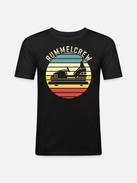 Freizeitpark Kirmes Rummel Autoscooter - Männer Slim Fit T-Shirt - Schwarz