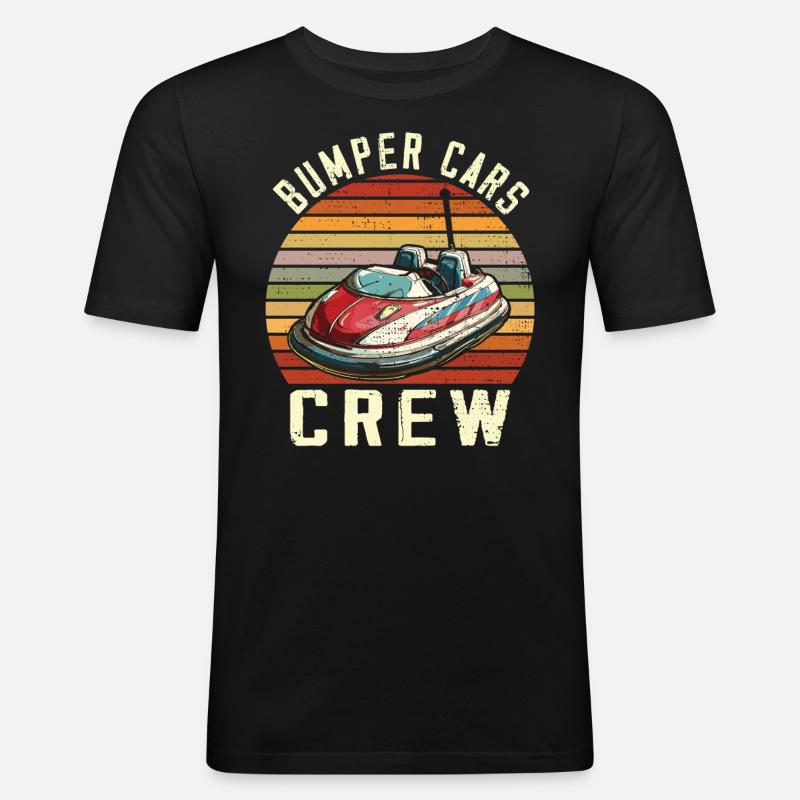 Freizeitpark Kirmes Rummel Autoscooter - Männer Slim Fit T-Shirt - Schwarz