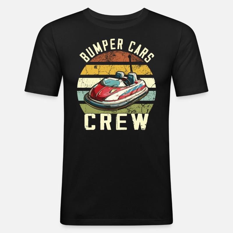 Freizeitpark Kirmes Rummel Autoscooter - Männer Slim Fit T-Shirt - Schwarz