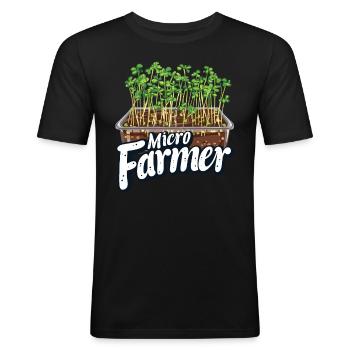 Microgreen Agriculture Gardening - Men's Slim Fit T-Shirt - black - Front - Nik (191cm)
