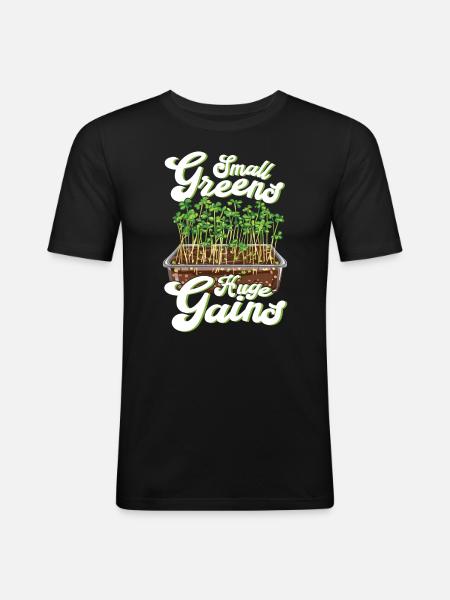 Microgreen Agriculture Gartenarbeit - Männer Slim Fit T-Shirt - Schwarz