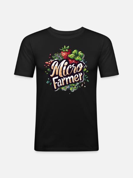 Microgreen Agriculture Gartenarbeit - Männer Slim Fit T-Shirt - Schwarz