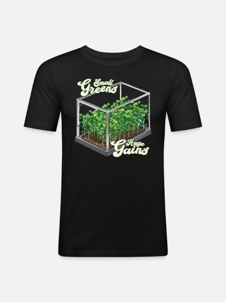Microgreen Agriculture Gartenarbeit - Männer Slim Fit T-Shirt - Schwarz